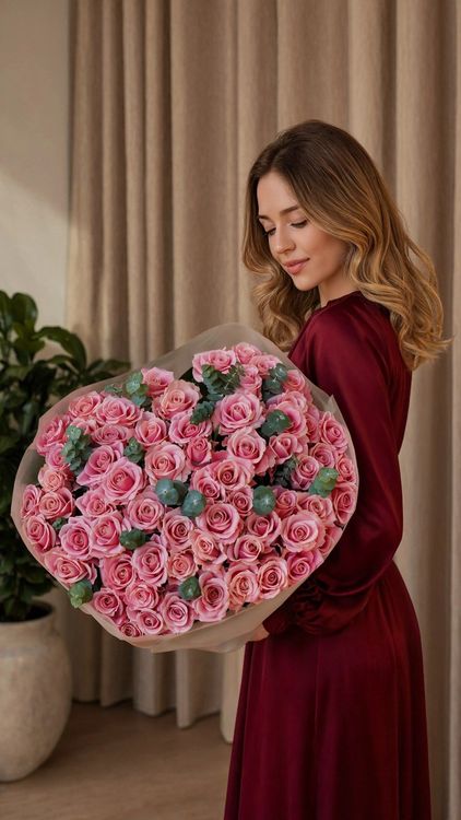 Розовая лавина · 63 розы