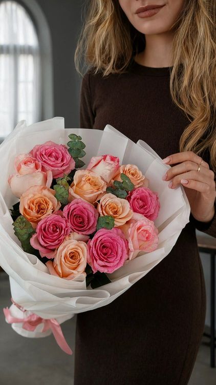 Розовый грейпфрут · 13 роз