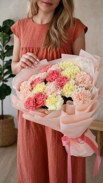 Цветочное конфетти · 23 гвоздики
