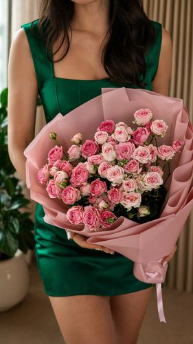 Клубничный мусс · 13 кустовых роз