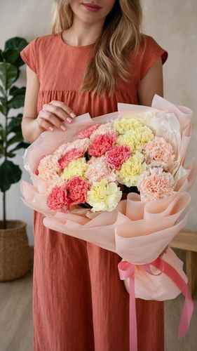 Цветочное конфетти · 23 гвоздики